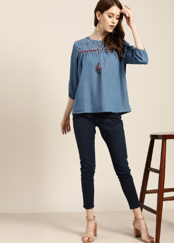 Women Blue  Top